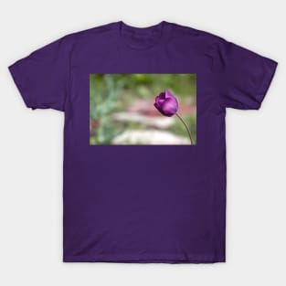 Not afraid to be alone, purple tulip flower altered photography T-Shirt